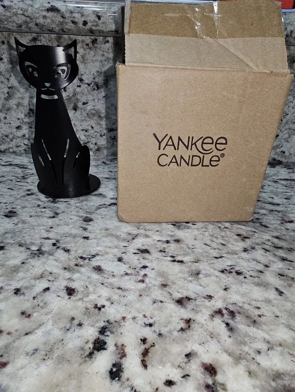 Yankee Candle Midnight Sophia Cat Votive And Jar Candle Holder Halloween NWT